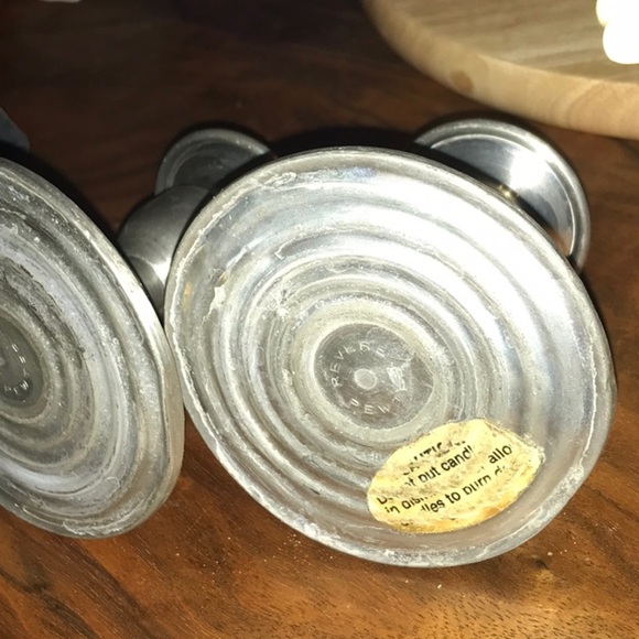 Revere Pewter VTG Pair Of 2 Candle Holders Weighted Pewter Set Round - Picture 2 of 13